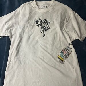 Eve White Angel Graphic Tee Black Text (NWT)